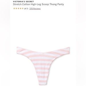 Victoria’s Secret PINK NWT Stretch Cotton High-Leg Scoop Thong Panty LARGE